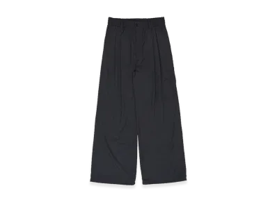 YOKE Silk Nylon 2Pleated Easy Pants "Dusty Navy"