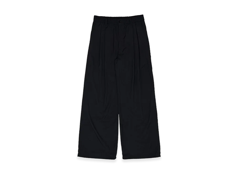 YOKE Silk Nylon 2Pleated Easy Pants "Black"