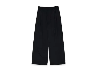 YOKE Silk Nylon 2Pleated Easy Pants "Black"
