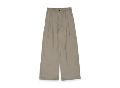 YOKE Silk Nylon 2Pleated Easy Pants "Khaki"