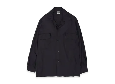 YOKE Modal Twill Double Pocket Open Collar Shirt "Darknavy"