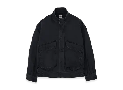 YOKE Suface Dyed Denim Stand Collar Blouson "Black"