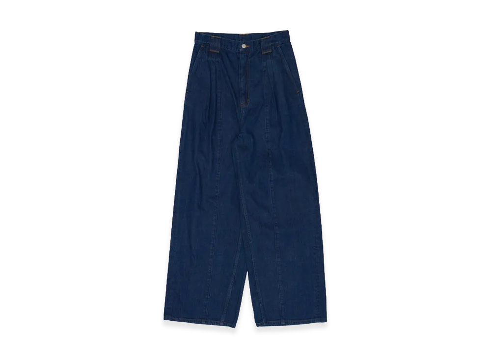 YOKE Vintage Washed Denim 3tuck Wide Trousers "Indigo"