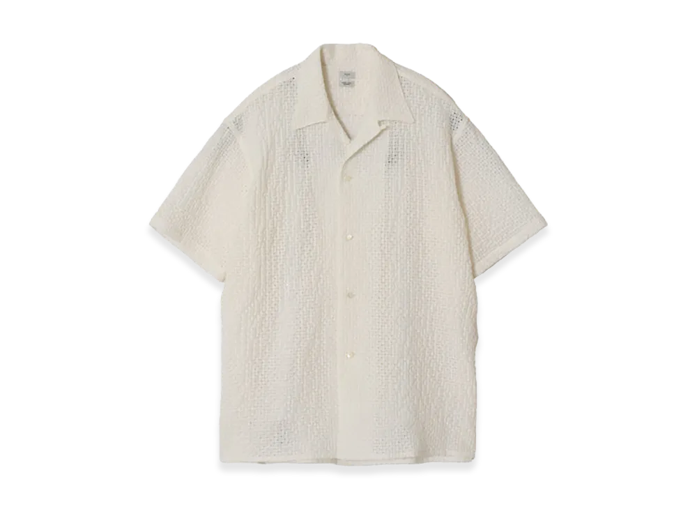 YOKE Embroidery Lyocell Ramie Lawn Open Collar Shirt "White"