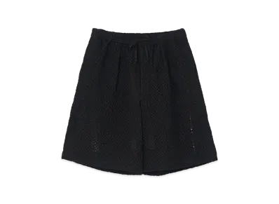YOKE Embroidery Lyocell Ramie Lawn Easy Shorts "Black"