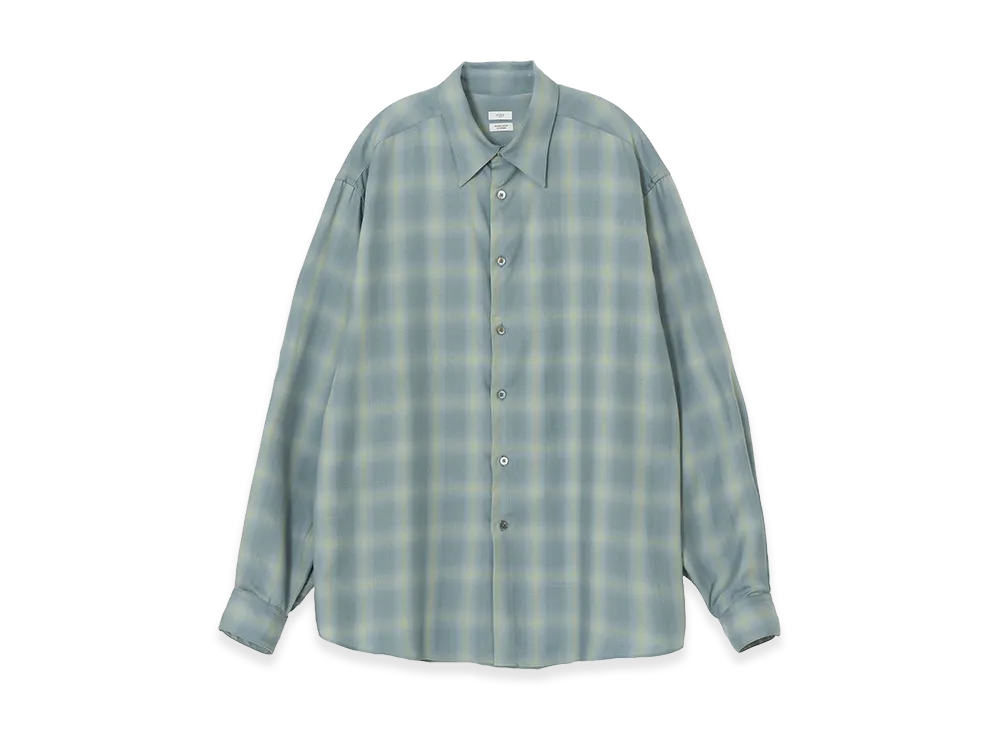 YOKE Tencell Ombre Plaid Regullar Collor Shirt "Green"