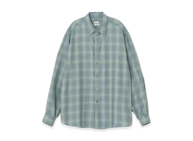 YOKE Tencell Ombre Plaid Regullar Collor Shirt "Green"