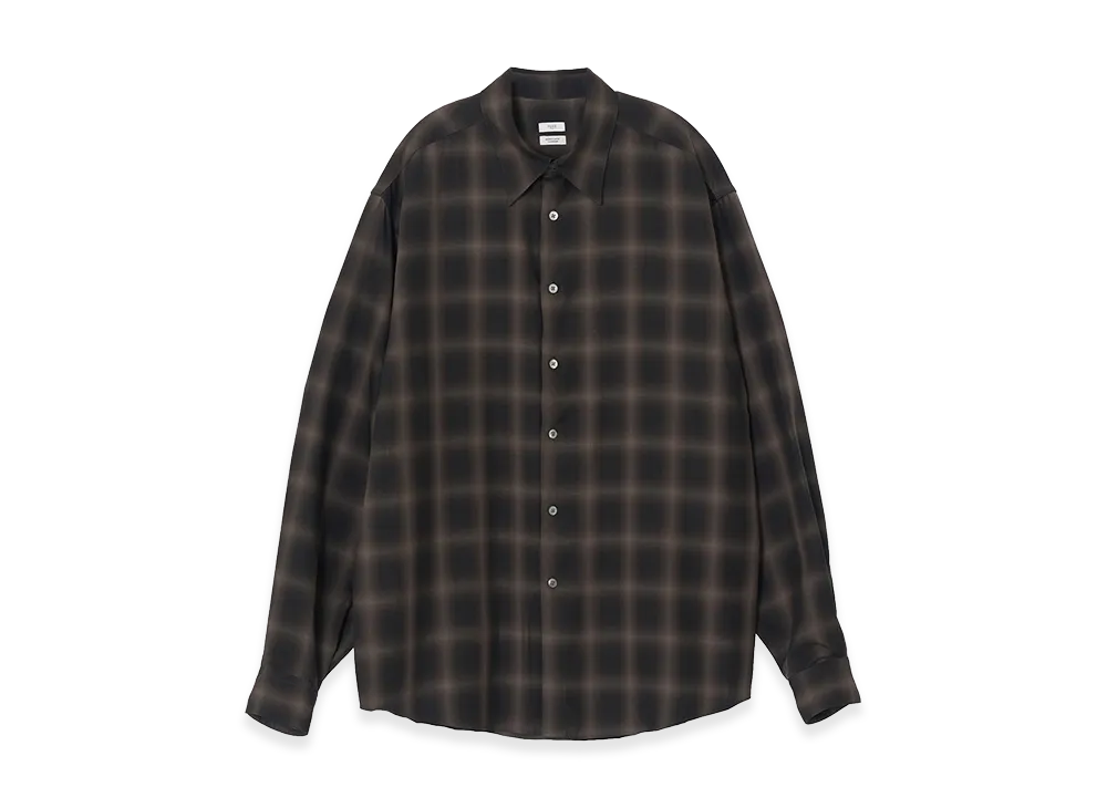 YOKE Tencell Ombre Plaid Regullar Collor Shirt "Brown"