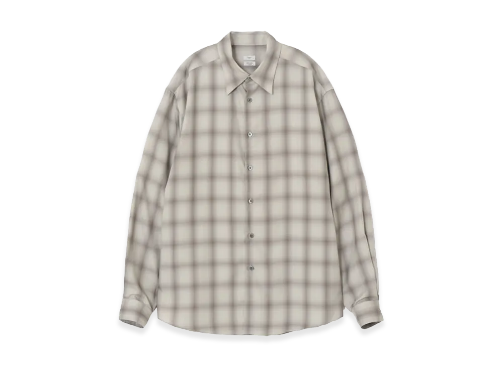 YOKE Tencell Ombre Plaid Regullar Collor Shirt "Beige"