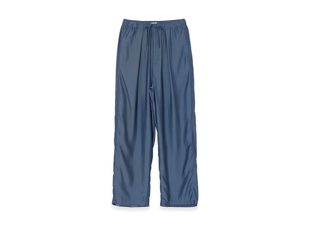 YOKE Cupro Polyester Washable Twill Easy Pants "Blue"