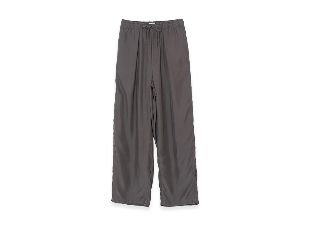 YOKE Cupro Polyester Washable Twill Easy Pants "Brown"