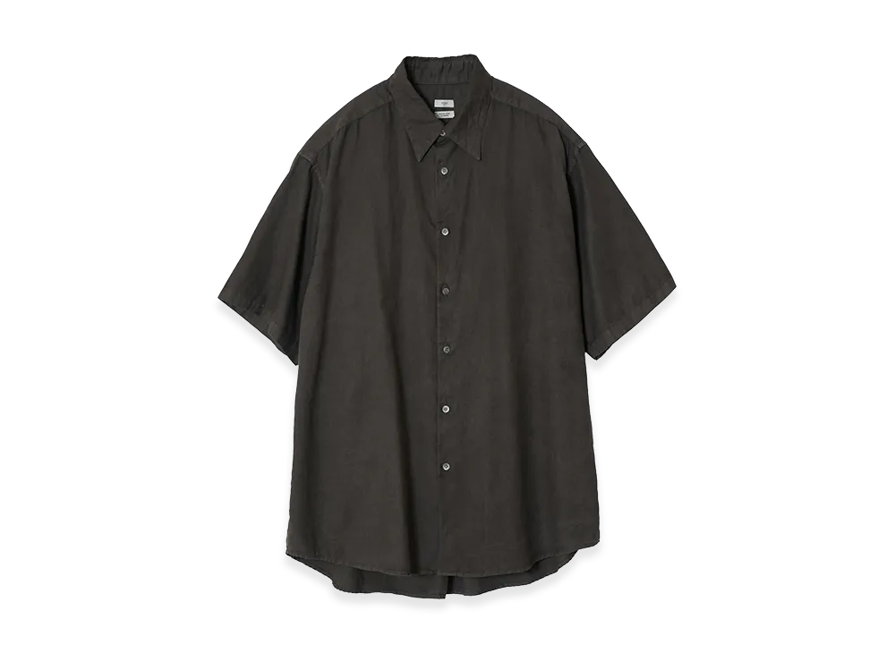 YOKE Cotton Silk Twill Garment-Dyed Loosed Shirt "Brown"