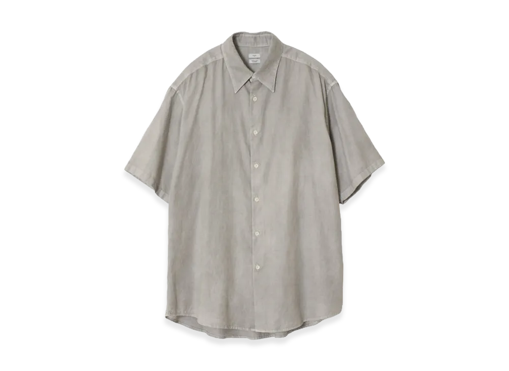 YOKE Cotton Silk Twill Garment-Dyed Loosed Shirt "Beige"