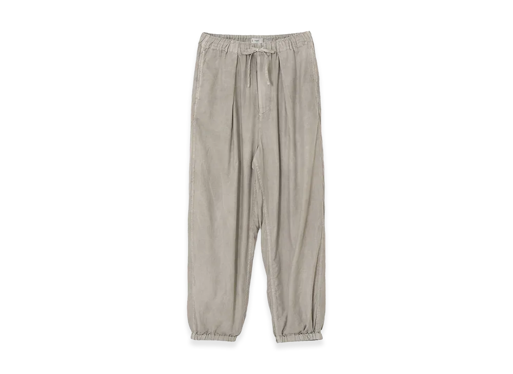YOKE Cotton Silk Twill Garment-Dyed Easy Pants "Beige"