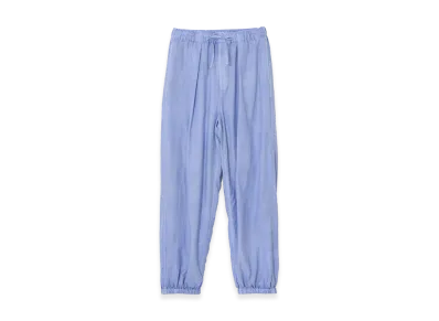 YOKE Cotton Silk Twill Garment-Dyed Easy Pants "Blue"