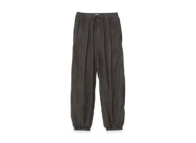YOKE Cotton Silk Twill Garment-Dyed Easy Pants "Brown"