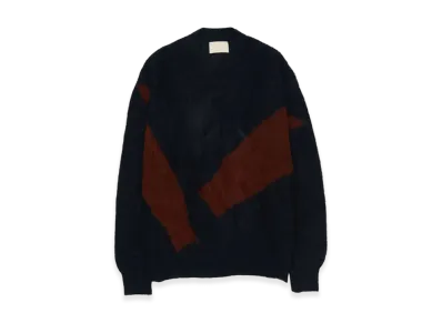 YOKE Photogram Intarsia Sweater "Navy"