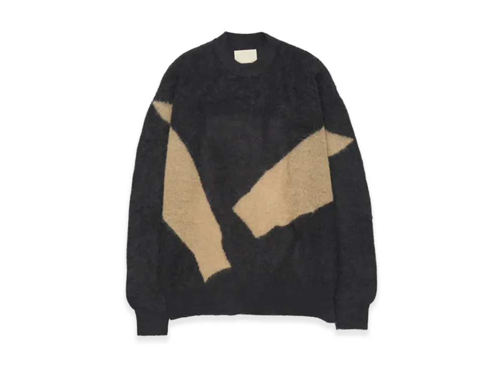 YOKE Photogram Intarsia Sweater "Charcoal"