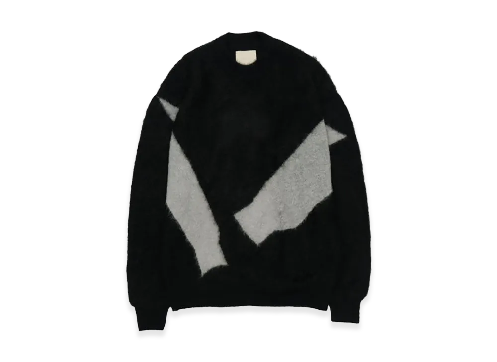 YOKE Photogram Intarsia Sweater "Black"