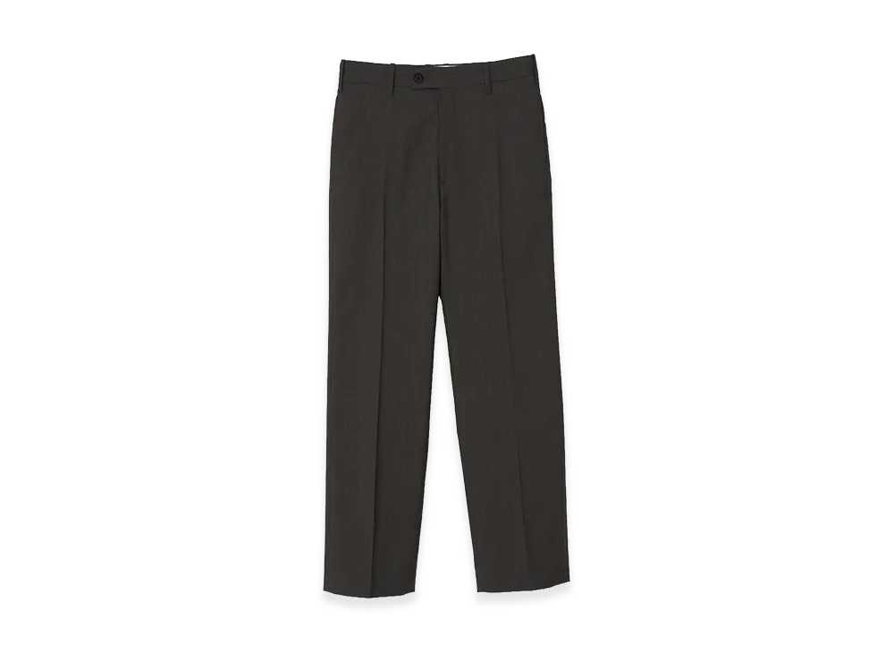 YOKE Wool Tropical Straight Trousers "Charcoal"