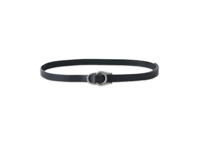 YOKE Double Buckle Leather Belt "Black"