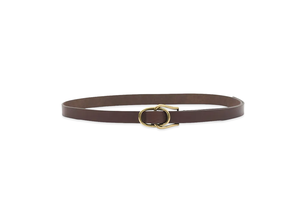 YOKE Double Buckle Leather Belt "Dark Brown"