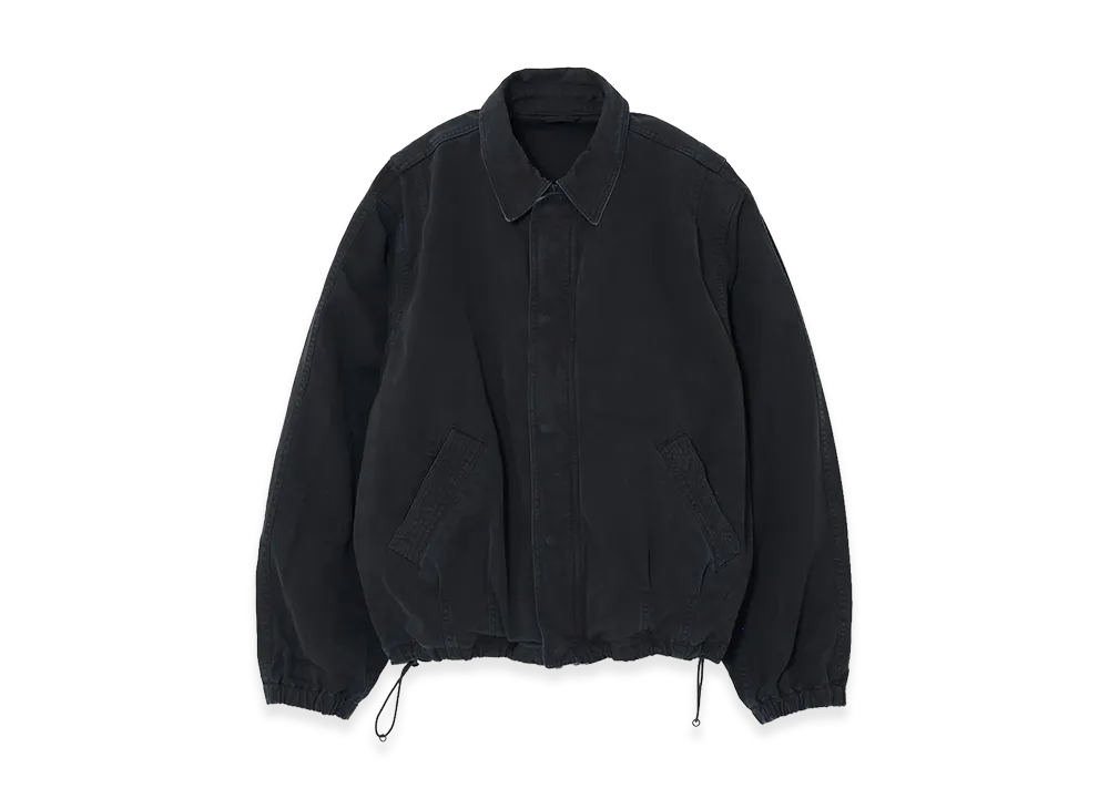 YOKE Peached Cotton Twill Garment-Dye Ballon Silhouette Blouson "Black"