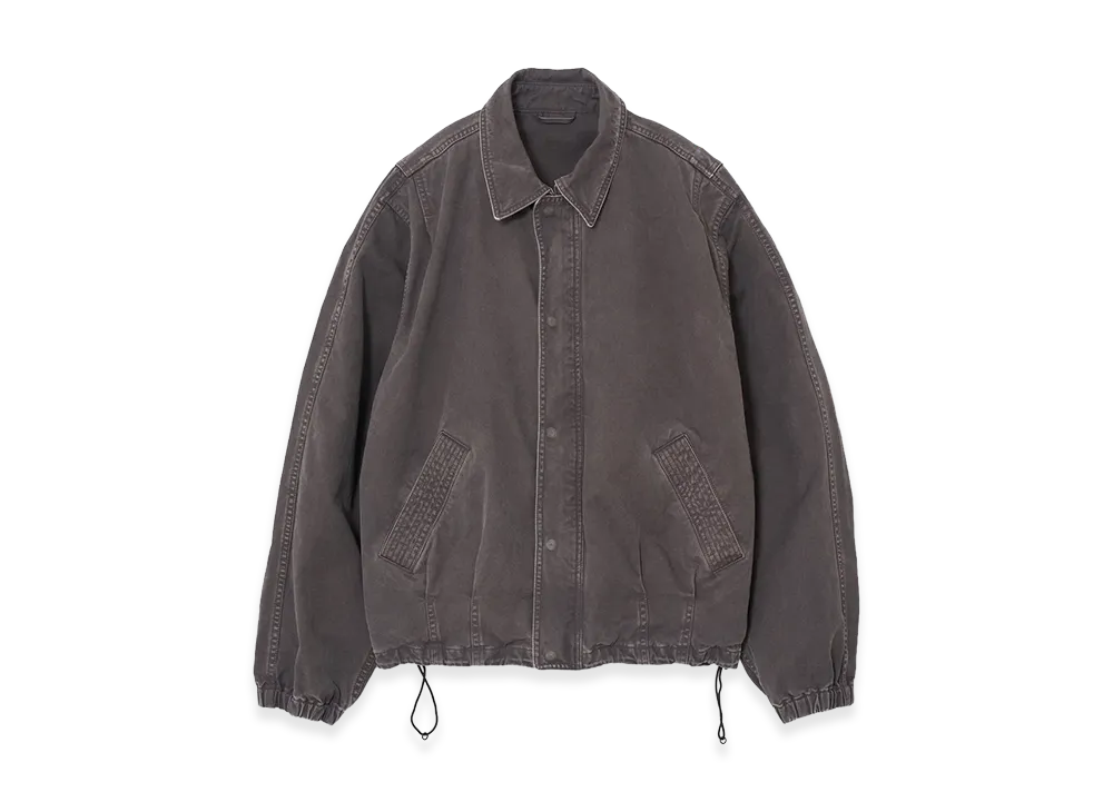 YOKE Peached Cotton Twill Garment-Dye Ballon Silhouette Blouson "Charcoal"