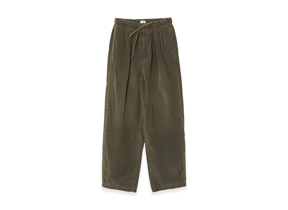 YOKE Corduroy 1Pleated Easy Trousers "Beige"