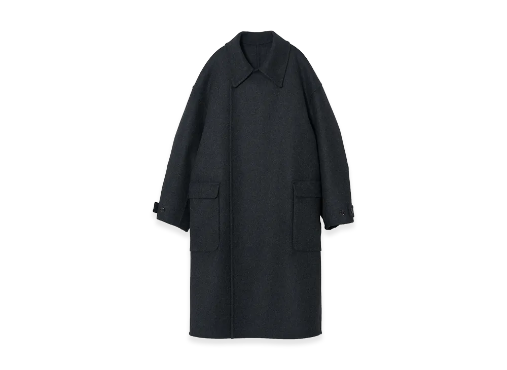 YOKE Wool Cashmere Double Breasted Rever Coat "Charcoal"
