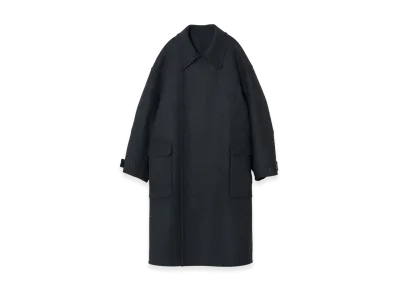 YOKE Wool Cashmere Double Breasted Rever Coat "Charcoal"