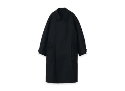 YOKE Wool Cashmere Double Breasted Rever Coat "Black"