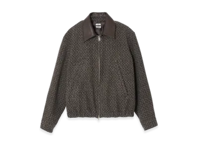 YOKE Herringbone Wool Tweed Zip Blouson "Brown"