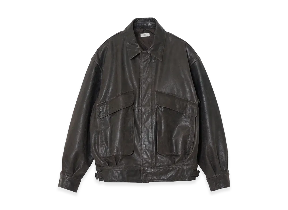 YOKE Cow Leather Flight Jacket "Dark Brown"