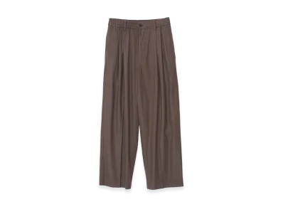 YOKE Rayon Polyester Brushed Twill 2Pleated Easy Trousers "Greige"