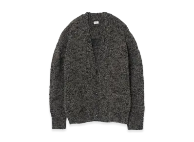 YOKE Wool Mohair Blend Mottle yarn Triple Marl Cardigan "Black"