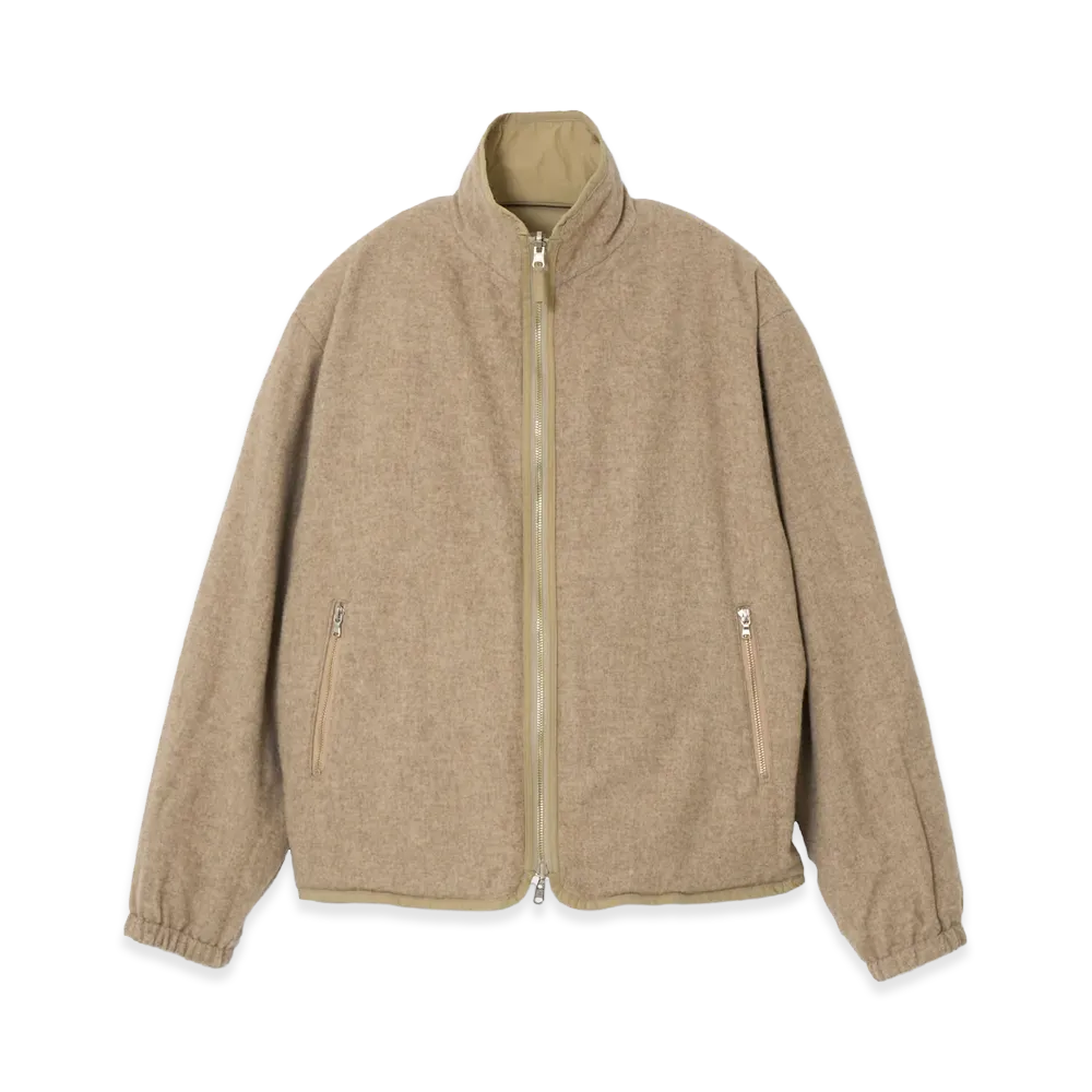 YOKE Wool Cashmere Fleece Reversible Blouson "Beige"