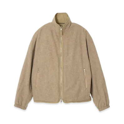 YOKE Wool Cashmere Fleece Reversible Blouson "Beige"