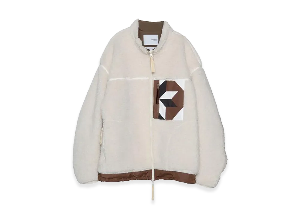 yoshiokubo Patchwork Pk Boa Blouson "Beige"