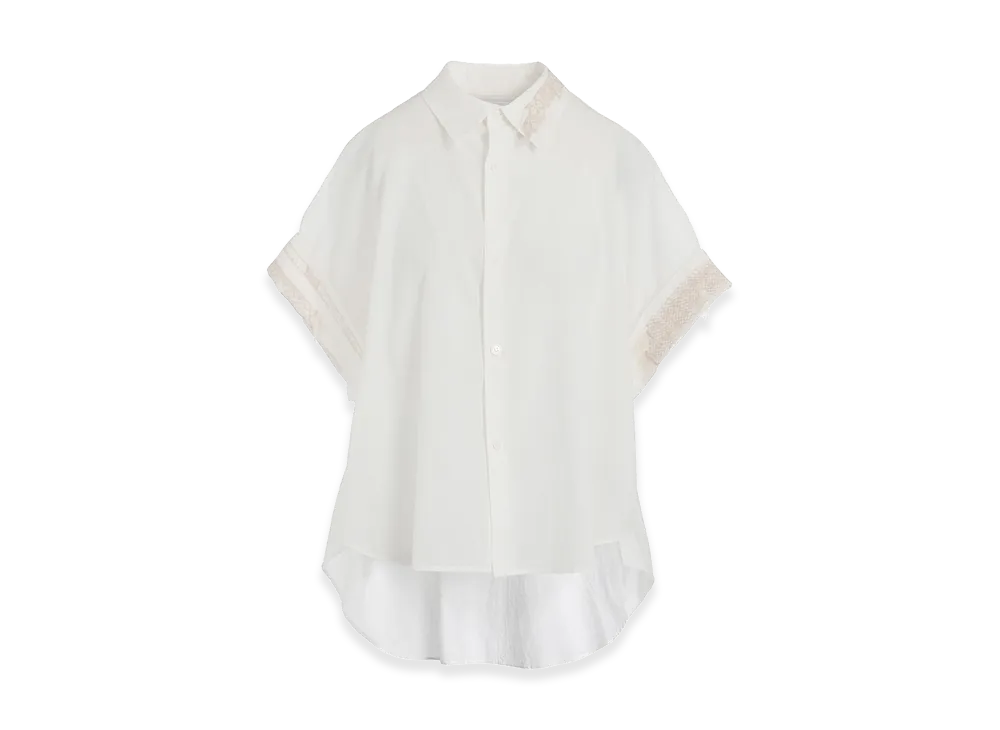 Y's Cotton Lawn Short Cuffs Blouse "White"
