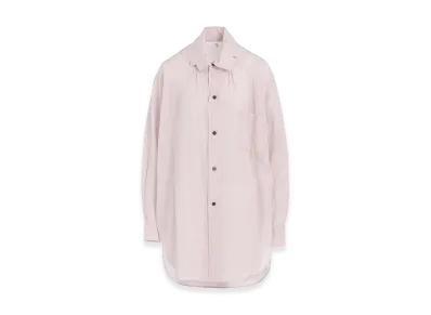 Y's Cellulose Stripe Square-collar Shirt "Pink"