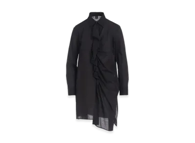 Y's Cotton Lawn Frill Shirt "Black"