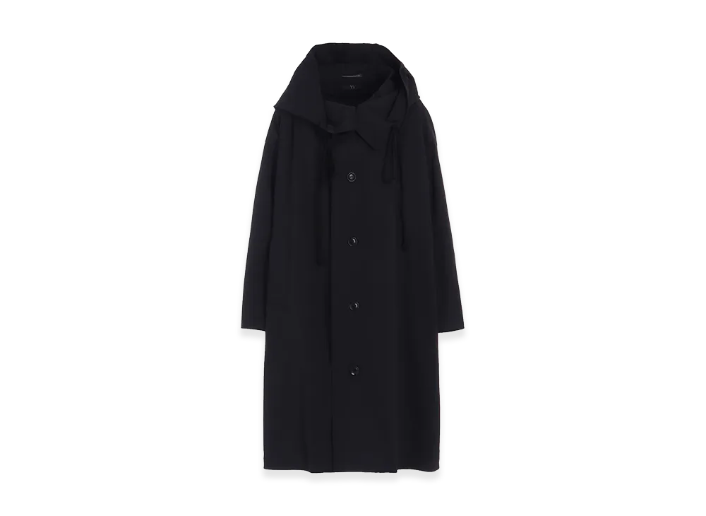 Y's PE Twill Water Repellent Hooded Coat "Black"