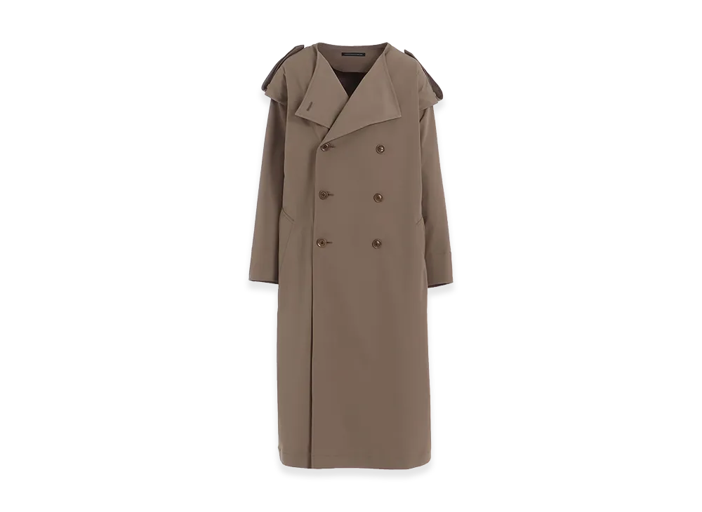 Y's PE Twill Water Repellent Collarless Trench Coat "Beige"