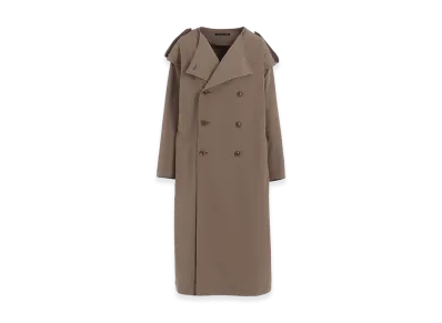 Y's PE Twill Water Repellent Collarless Trench Coat "Beige"