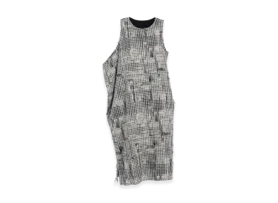 Y's Damaged Gingham Jacquard Dress "White/Black"