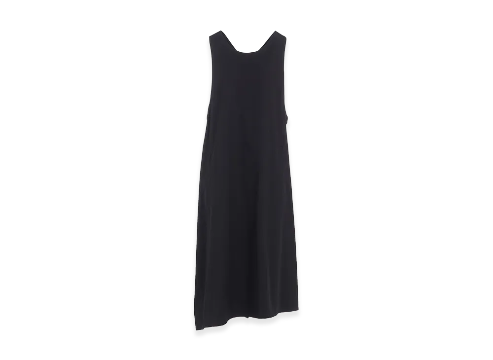 Y's Cotton Twill Back Crossed Pullover Dress "Black"