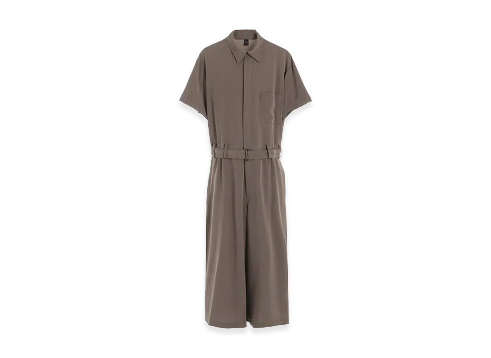 Y's TA/PE Crepe De Chine Overalls "Beige"