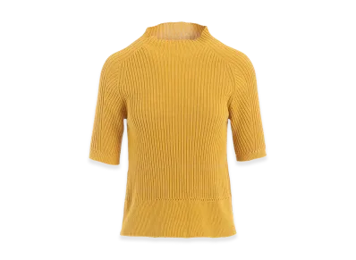 Y's Rib Eyelet Half-sleeve Knit "Yellow"