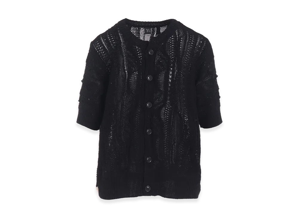 Y's 3D Cable Knit Cardigan "Black"